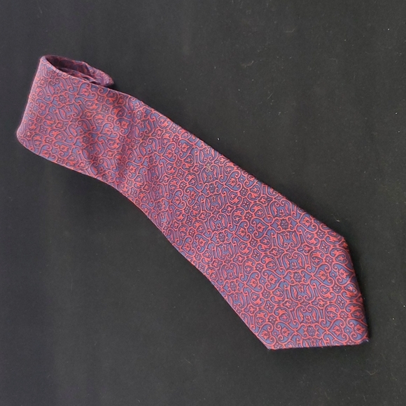 Vintage Christian Dior Necktie Men CHRISTIAN DIOR Men\'s Red & Blue Patterned Tie